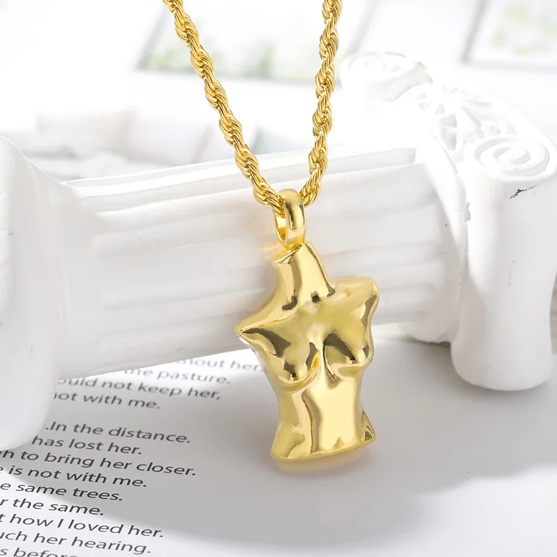 

New Punk Hip Hop Metal Little Model Pendant Necklace Creative Small Human Necklaces For Women Men Couple Fashion Jewelry