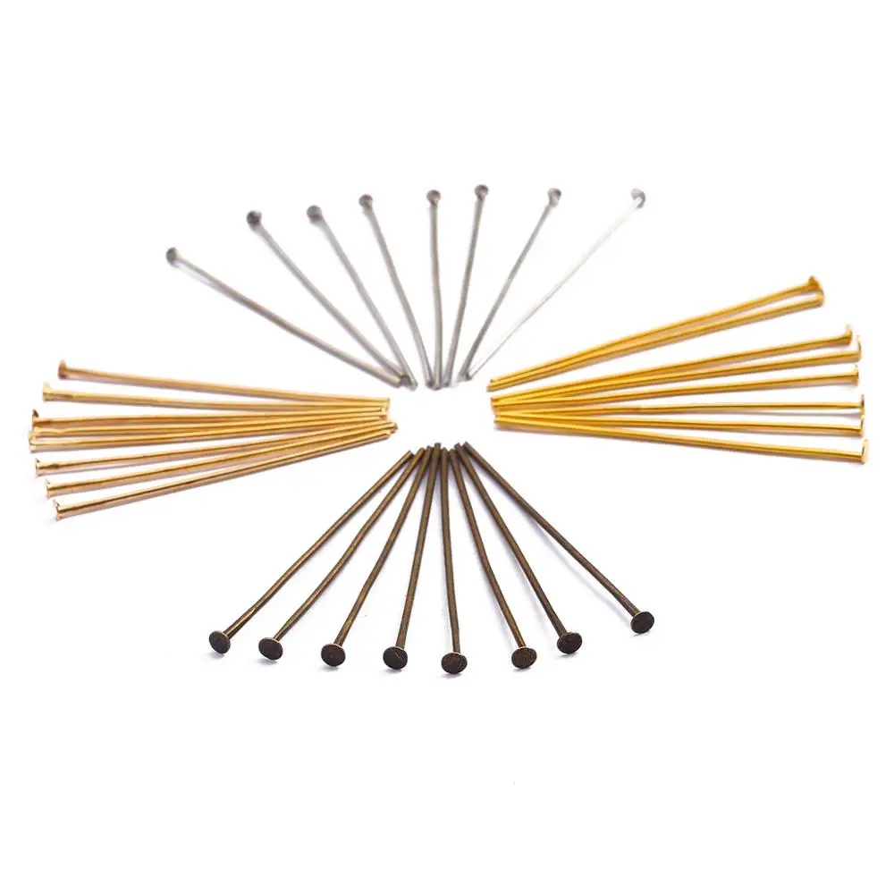 Плоские штифты для ювелирных изделий золотистые/Серебристые бижутерии 200