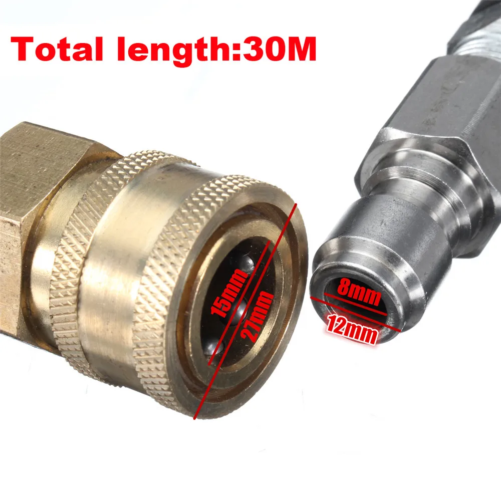 

30m High Pressure Hose 5800PSI 40MPa 3/8 Quick Connect for Washing Spray Guns Water Cleaning Washer Hose Connecting