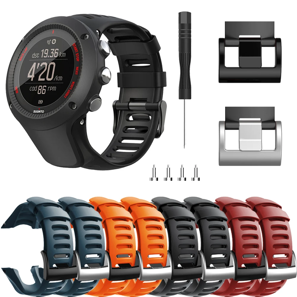 

New style! Strap For SUUNTO Ambit 1/2/2R/2S/3/3p/3s/3R Watch Rubber Wristband Screwdriver Watch Accessories Quick install strap