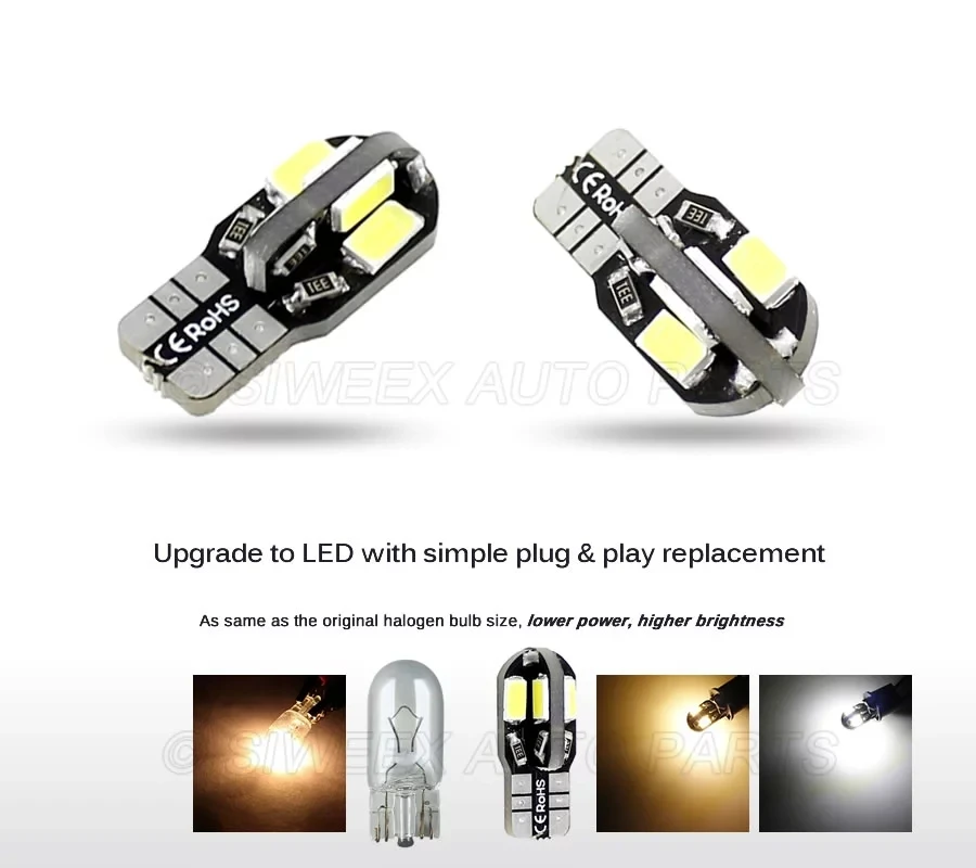 4 шт. T10 светодиодный 194 168 W5W Canbus 8 SMD 5730 интерьер автомобиля лампы сигнала поворота
