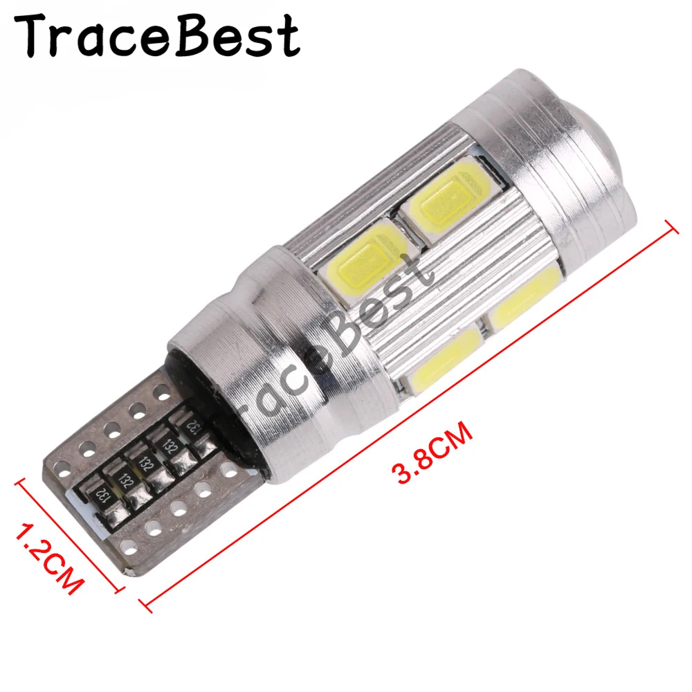 4 шт. Canbus без Ошибок T10 W5W 10LED лампы 5630 10SMD дальнего света автомобиля Авто сигнальные