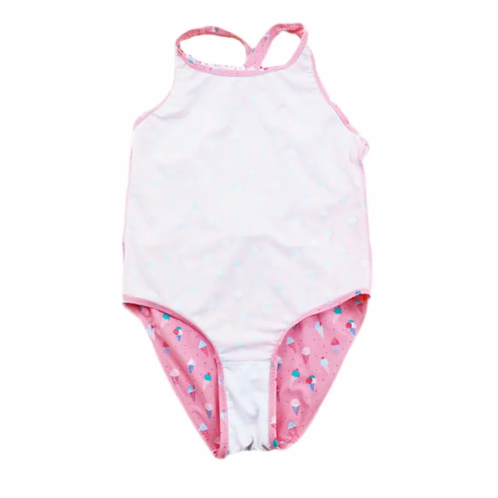 Купальный костюм для девочек 2-11 лет розовый купальник с изображением мороженого