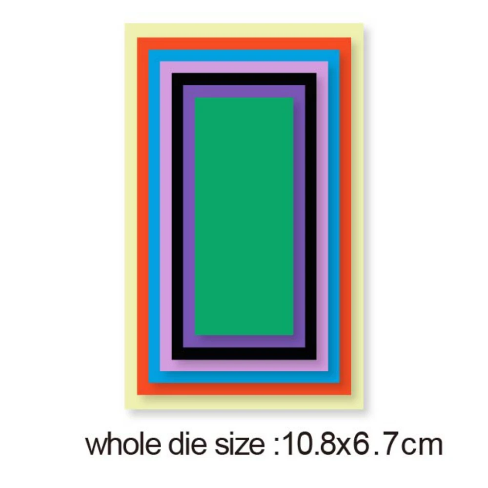 

7Pcs/set Rectangle Frames Cutting Dies Stencils For DIY Scrapbooking Paper Cards Embossing Cut Dies 2020 New 10.8x6.7cm