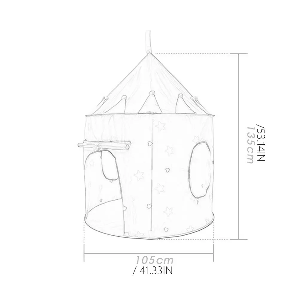 

Children'S Castle Yurt Game Tent Foldable Children'S Indoor Game House Princess Tent Children Luminous Tent