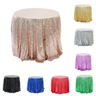 Скатерть из розового золота с блестками, круглая скатерть с блестками с вышивкой, скатерть на стол на свадьбу, Рождество, праздник, украшение для банкета и дома