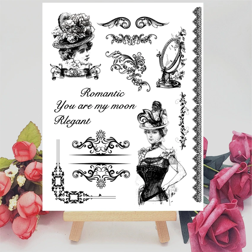 14x18 см бант-бабочка Женская прозрачная печать прозрачные наклейки силиконовый