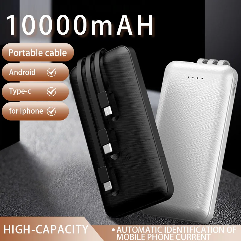 Портативное зарядное устройство 10000 мАч быстрое внешний аккумулятор микро