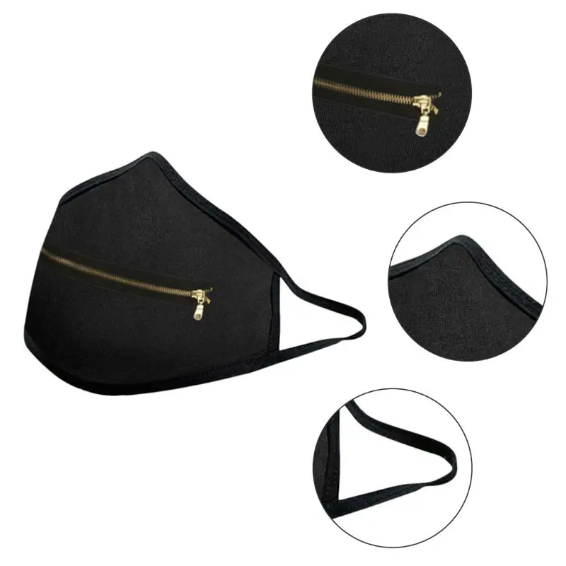 Индивидуальная Регулируемая Золотая маска на молнии для рта Пылезащитная
