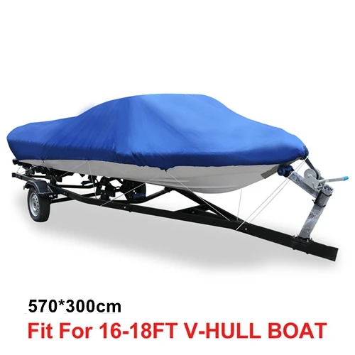 X AUTOHAUX 540/570/700x280/300 см 210D Trailerable чехол для лодки водонепроницаемый рыболовный лыжный бас скоростной катер v-образная синяя крышка для лодки - Цвет: Blue 16-18FT