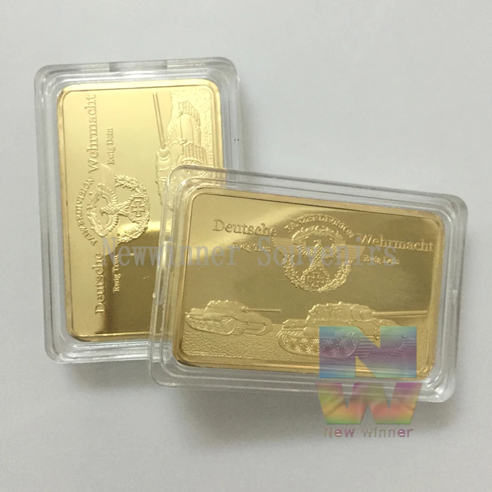 

Germany Eagle Cross Gold Plated Challenge Replica Bullion Bars Commemorative Coin 1 OZ 999 Gold Plated Souvenir Coin Gifts