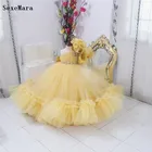 Высокое качество Новинка; Платье для маленьких девочек; Платье на одно плечо с кристаллами, с атласным бантом, платье принцессы для дня рождения, вечерние платья, детская одежда, От 1 до 14 лет