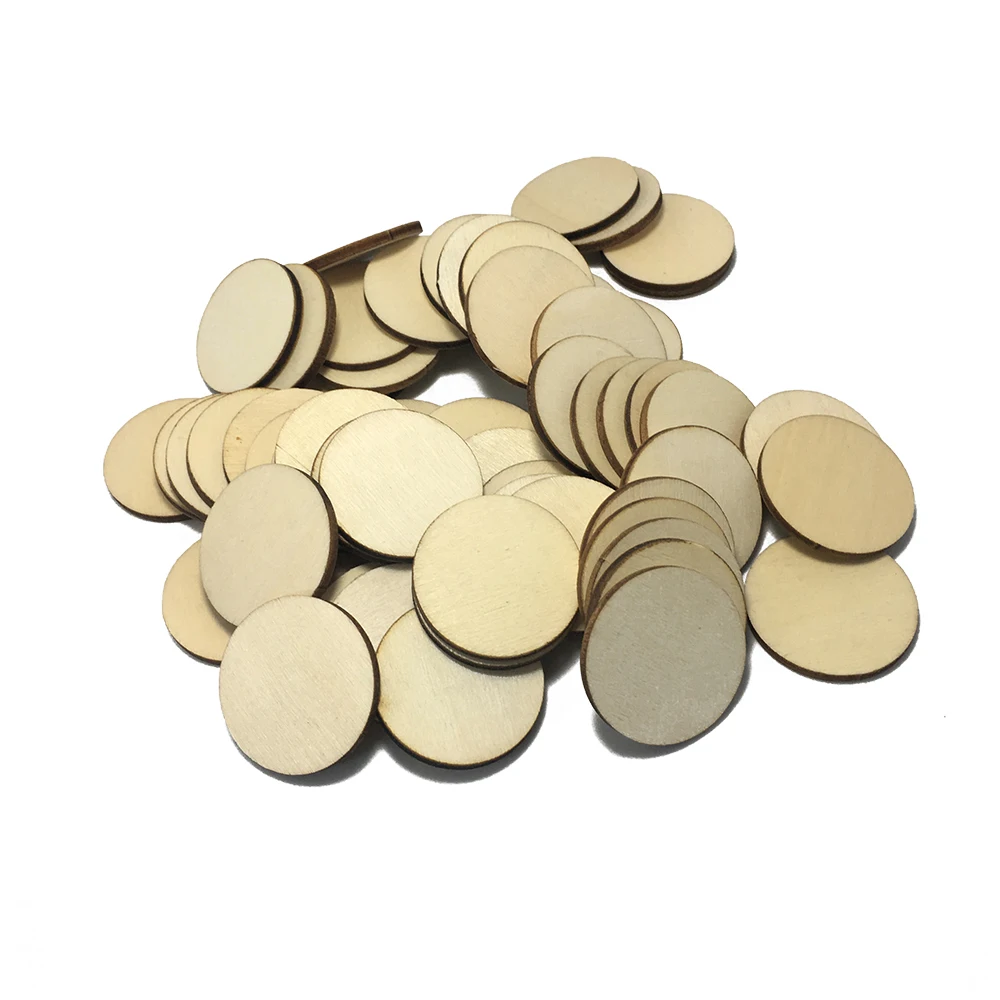 

30pcs 30mm 1.18inch Unfinished Wood Circle Round Wood Pieces for DIY Craft Project, Decoration, Laser Engraving Carving