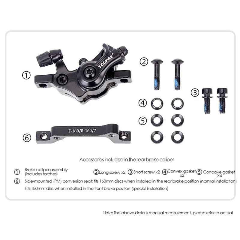 

TOOPRE Bicycle Hydraulic Disc Brake Caliper MTB Brake Pad Rotors Mountain Bicycle Accessories