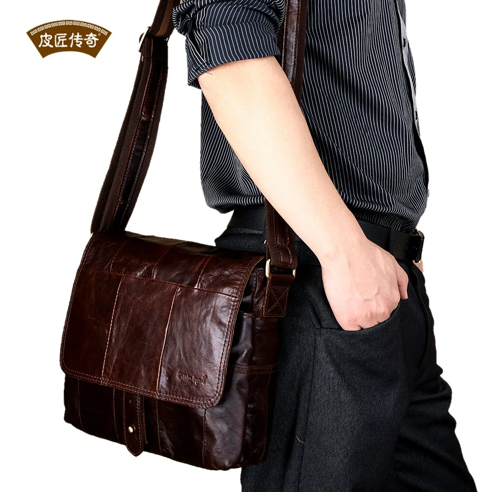 Мужская сумка через плечо для Ipad с клапаном на молнии винтажная дизайнерская