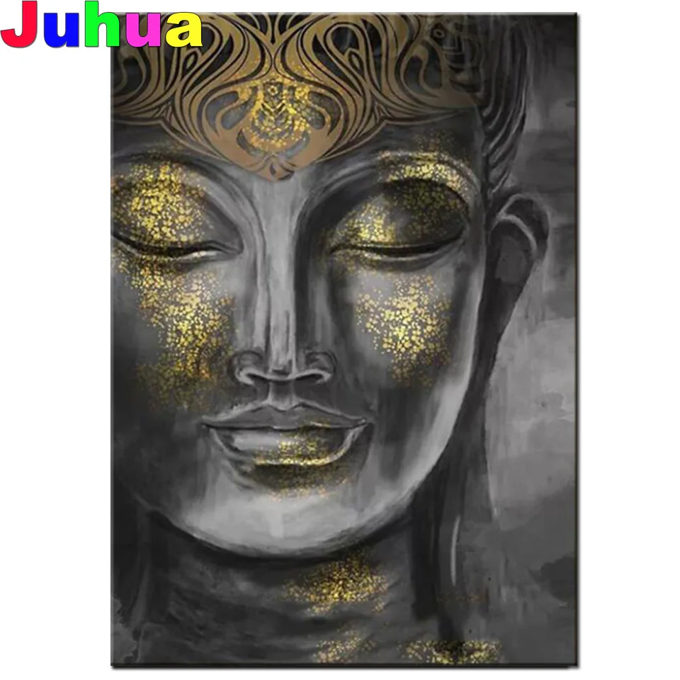 Diy 5D Golden Buddha Statue Full Diamond Painting Cross Stitch Kits Art Embroidery Mosaic High Quality Religion 3D Square round