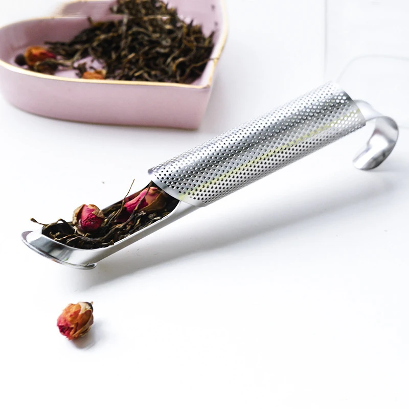 

Kitchen Accessories Tea Diffuser Strainer Stainless Steel Infuser Pipe Design Touch Feel Holder Tools Tea Spoon Infuser Filter