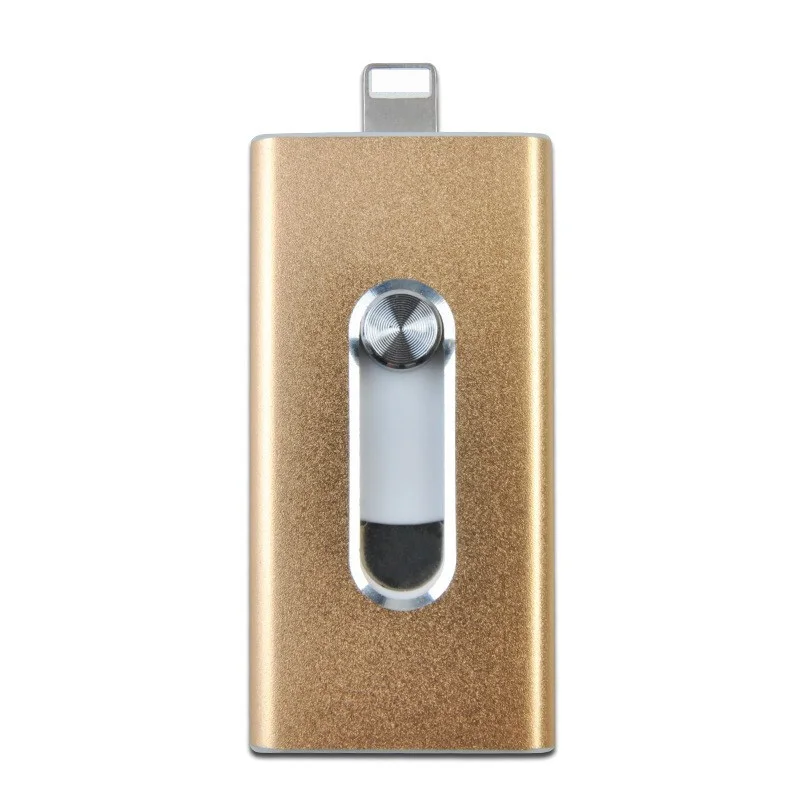 OTG 3 в 1 USB флэш-накопитель type-C и Micro USB 128 Гб 64 Гб 32 Гб 16 Гб флешки Двусторонняя Флешка для iPhone/iPad/IOS/Android/PC USB C ФЛЕШКА - Цвет: Y02-USB2.0-Gold