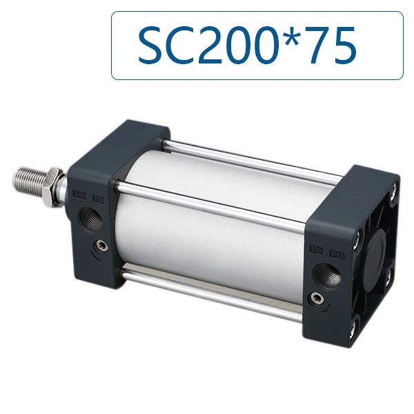 

Стандартный пневматический цилиндр SC200 * 75, алюминиевый цилиндр с отверстием 200 мм, ход 75 мм, цилиндр SC200x75, магнит на выбор