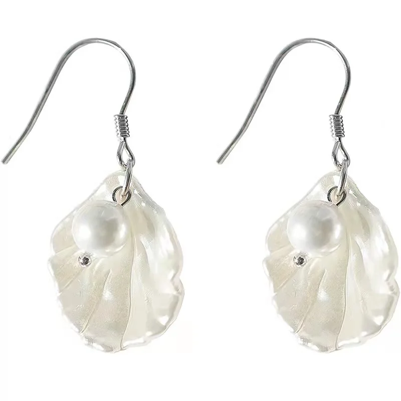 

Temperament shell earrings temperament pearl earrings simple temperament complex earrings antique super fairy free shipping