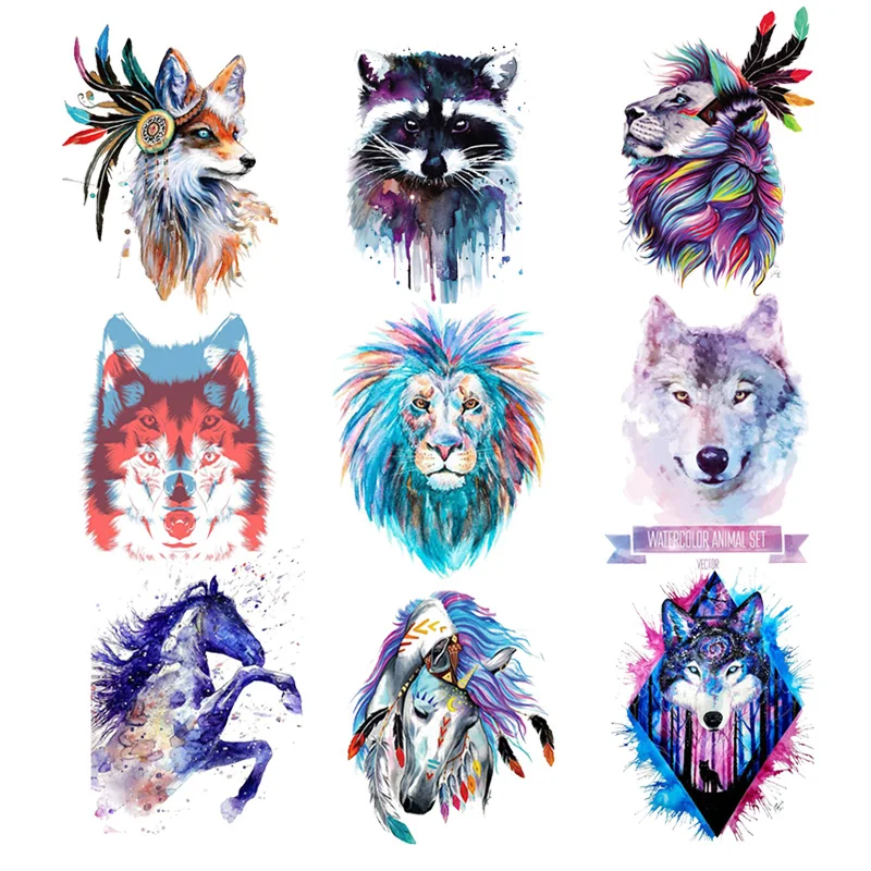 Термонаклейки в стиле панк с изображением животных на одежду наклейки для одежды