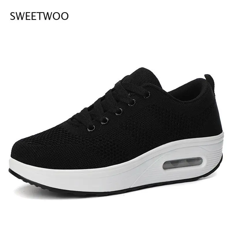 

Spring and Autumn Women's New Sports Shoes Fashion Casual Shoes Comfortable Breathable Mesh Shoes Women Thick-Soled Vulcanized