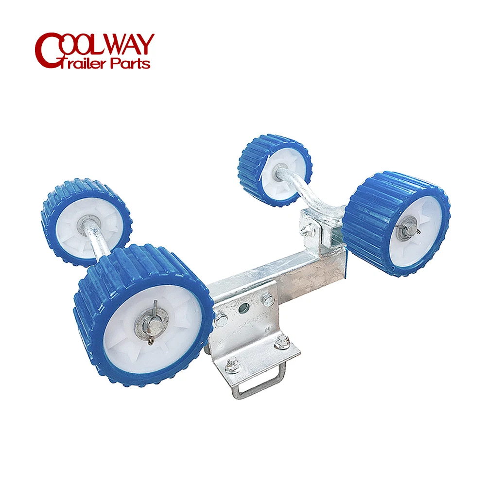 Вращающиеся ролики для лодочного прицепа 4-дюймовые синие ребристые мягкие
