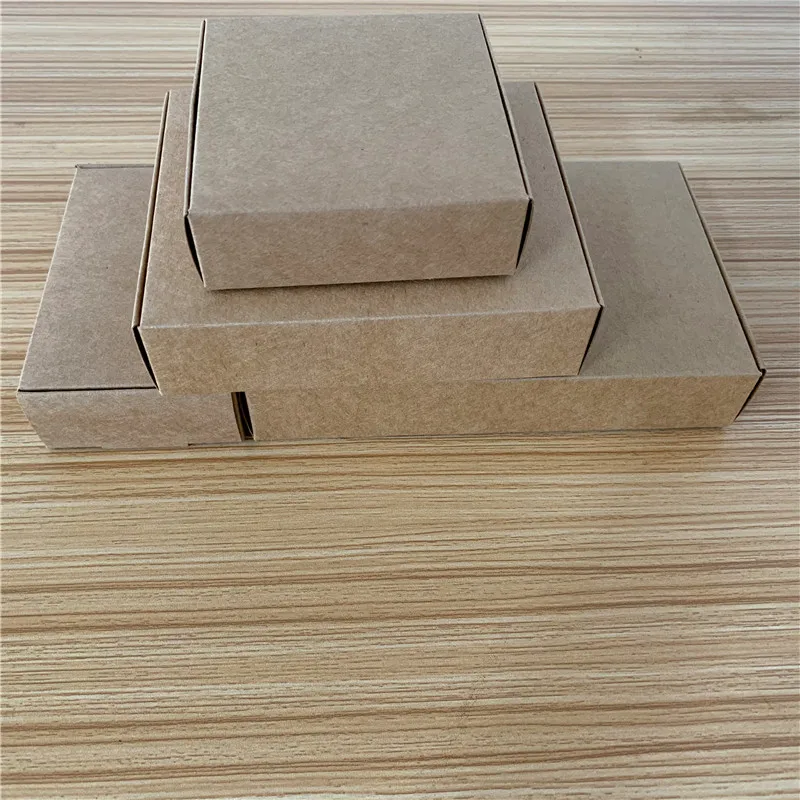 

50pcs Paper Boxes For Packaging Weddings Gift Box With clear pvc window small gifts box& large cardboard box Brown Package Box
