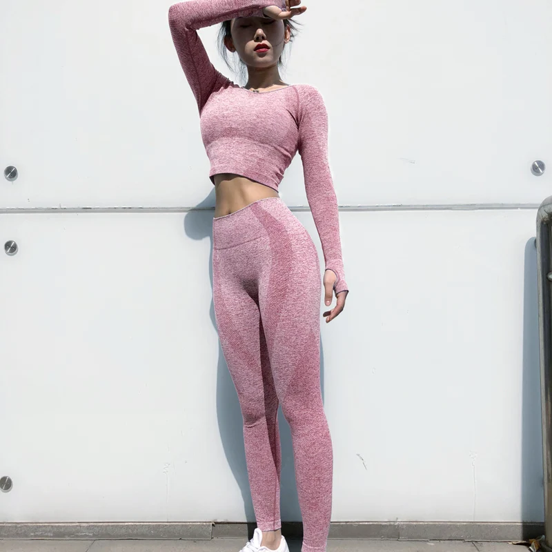 Новая одежда для спортзала Seamles Женский комплект занятий йогой женская