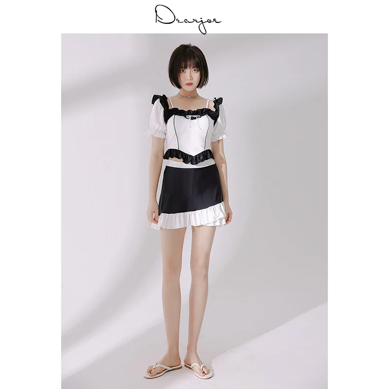 

Swimsuit 2021 New Bikini Women Plus Size Summer Clothing Hot Bathing Suit Female Two Piece Japanese With Short Sleeve Print