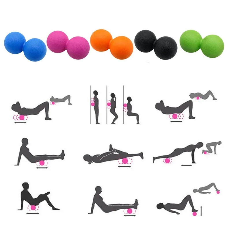

Fitness Peanut Massage Ball Relaxing Relieve Pain Lacrosse Myofascia Pilates Yoga Gym Fascia Ball Body Exercise Equipment Balls