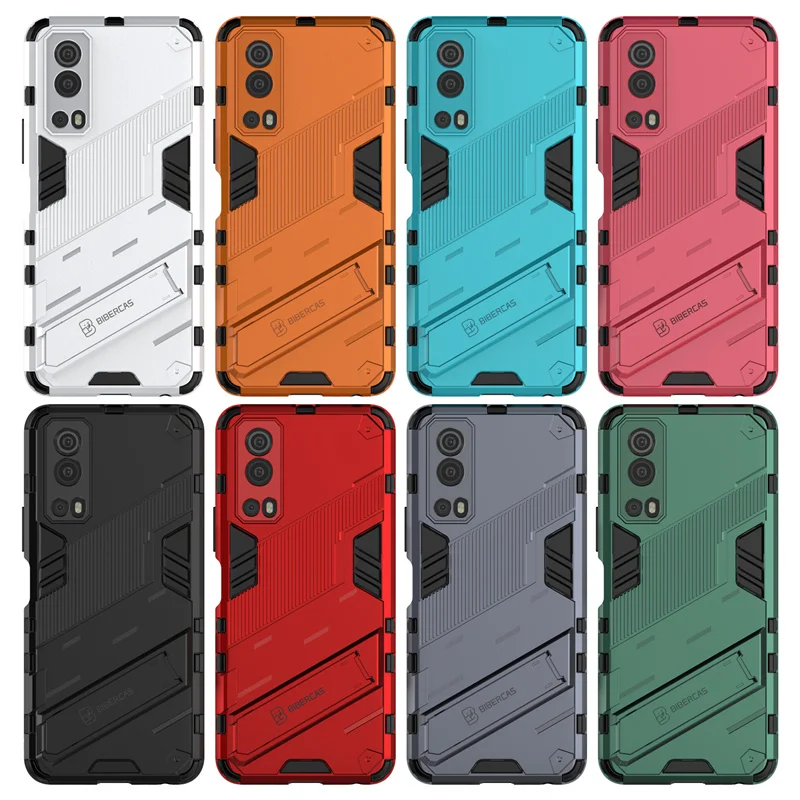 Holder Case For Vivo Y72 5G Cover For Vivo Y72 5G Capas Bumper Shockproof PC Holder Kickstand Back Cover For Vivo Y72 5G Fundas