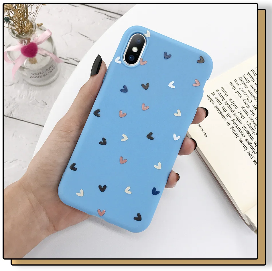 KJOEW чехол для телефона для iPhone 11 Pro Max X XS XR Xs Max 6 6s 7 8 Plus карамельный цвет Любовь Сердце Мягкий ТПУ силиконовый защитный чехол Капа