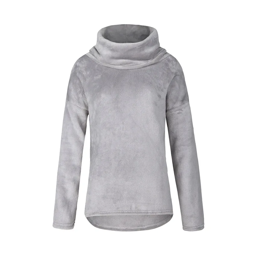 

Europe Scarf Collar Fashion Brand hoody sweatshirt for Women 2020 winter Flannel pullover tops hoodies women C196