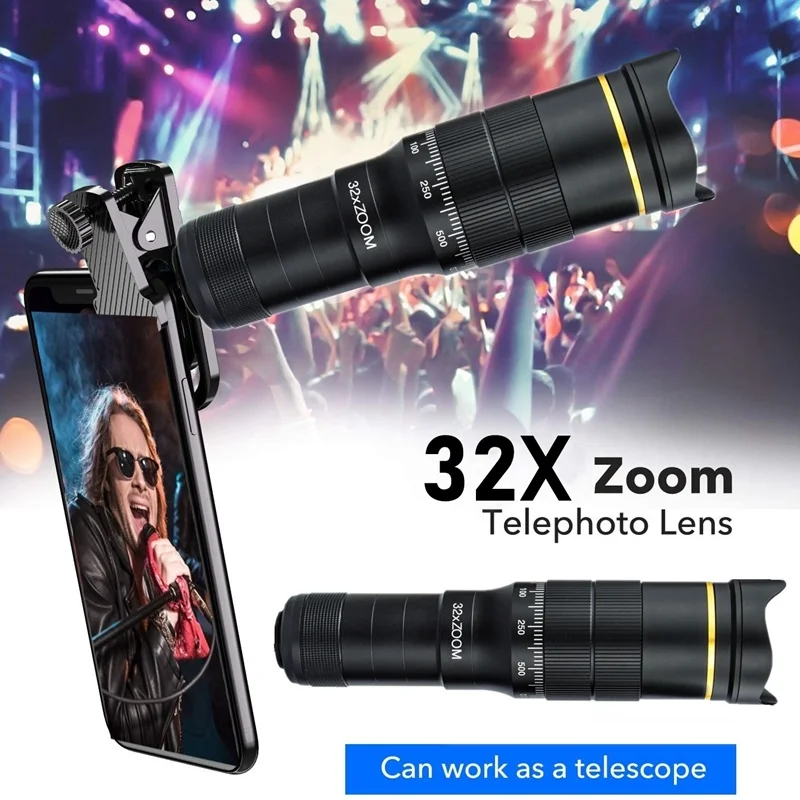 Линза для камеры телефона Tongdaytech 32X 28X 22X телескоп зум макрообъектив рыбий глаз