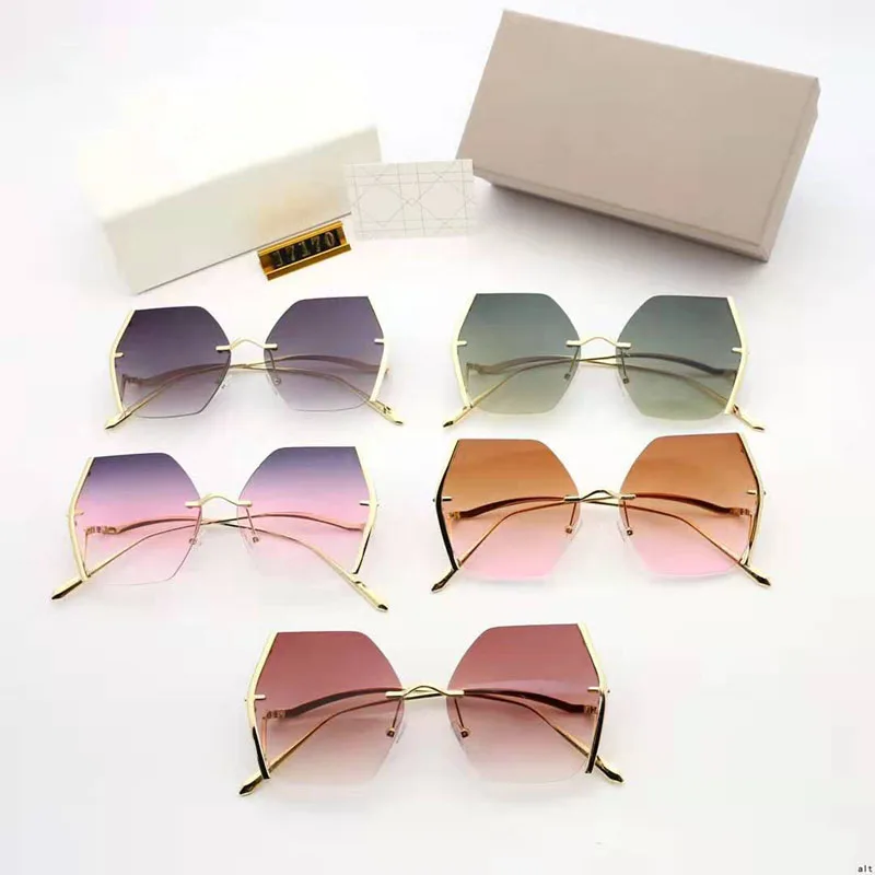 

2021 New Fashion Polygonal Oversized Square Ladies Sunglasses Brand Designer Female Big Frame Gradient Mirror Sunglasses UV400