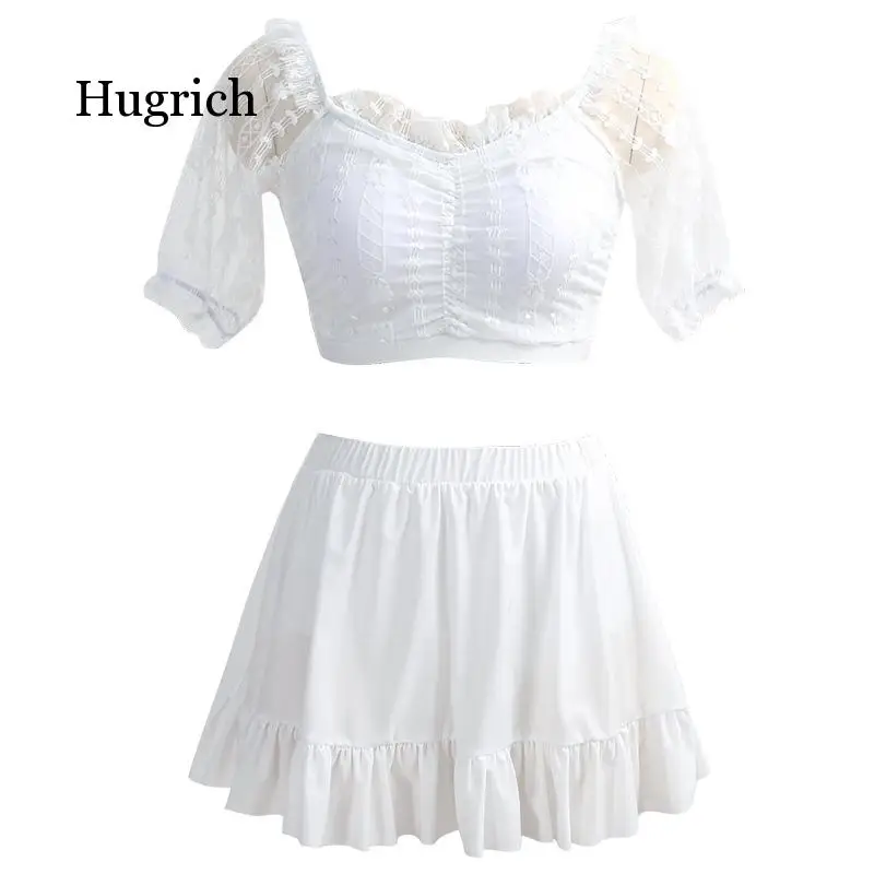 

Summer For Girl New 2020 White Beautiful Women's Split Skirt 3-Piece Set