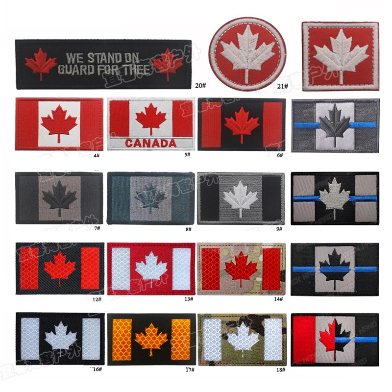 Нашивки с канадским флагом Квебек вышивка кленовыми листьями армейские полосы