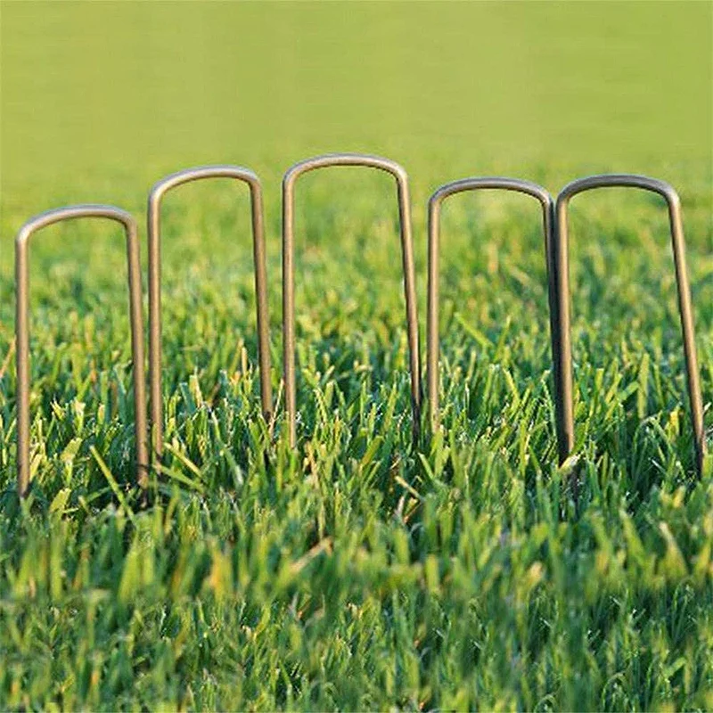 

10 Pcs Multifunction U-Shaped Garden Ground Nails Set Pile Nail Turf Fixing Nail Is Used to Fix Weeds, Net, Floor Cloth