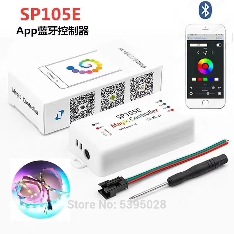 Контроллер Bluetooth Sp105e/106e/107e/108e/110e/501e/601e для RGB RGBWW S2812B WS2811 SK6812 DMX512 светодиодные