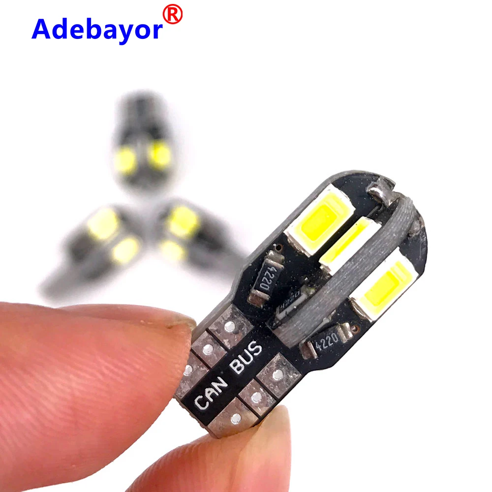 Светодиодная CAN шина без ошибок 20 шт. W5W лампочка 12 В T10 5630 белая 8 5730 SMD светодиодная