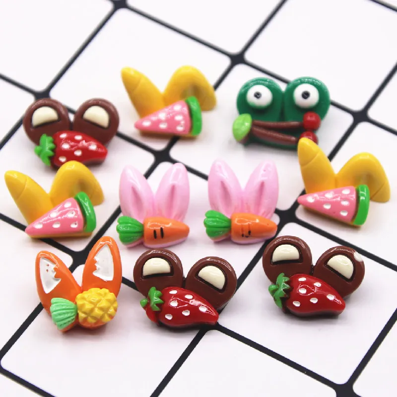 

10PCS Cute Kawaii Cute Mixed rabbit/frog/mouse/fox ears Series Flat Back Scrapbooking DIY Jewelry Craft
