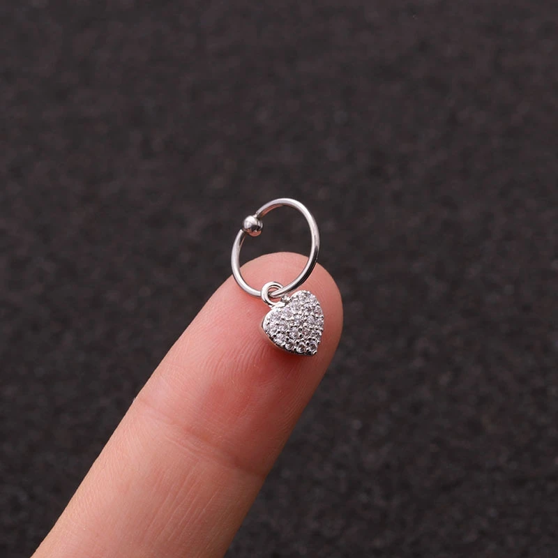 MISANANRYNE Новинка 1 шт Золотое сердце шестиугольник Кристалл tragus daith серьги