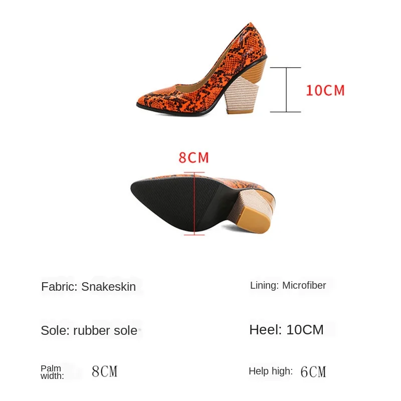 Women's Pointed-toe Slip-on Sandals Ladies High Heels Casual Big Size Buckle Wedges Roman Single Snake Printed | Обувь