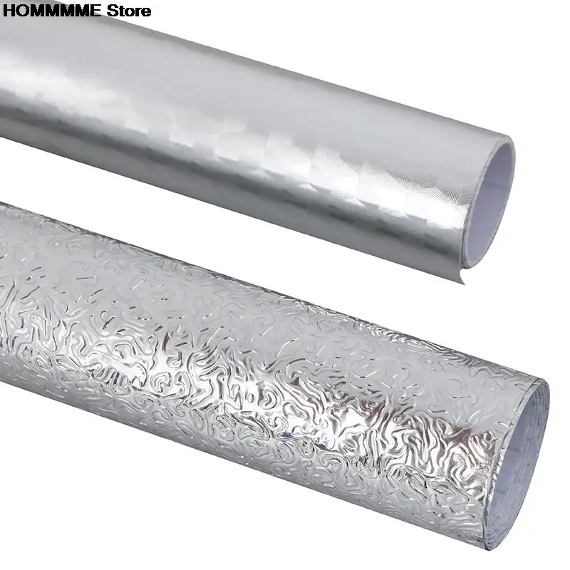 new Kitchen Oil-proof Waterproof Stickers 40x100cm Aluminum Foil Stove Cabinet Self Adhesive Wall Sticker DIY Wallpaper | Дом и сад