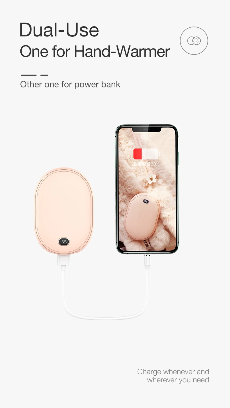Cafele грелки для рук 10000 мАч Мобильный Внешний аккумулятор для USB iPhone samsung Xiaomi светодиодный универсальный внешний аккумулятор зарядное устройство Внешний аккумулятор