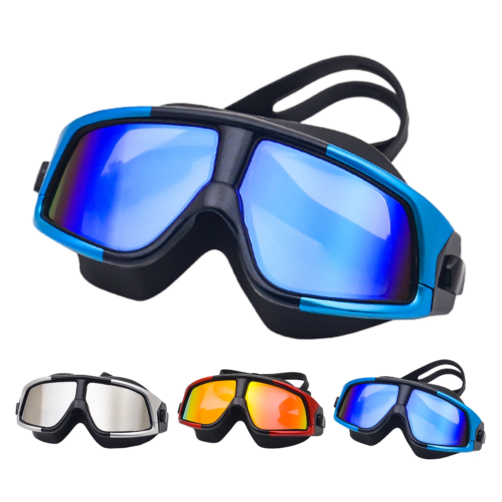 

Big Frame Professional Swimming Waterproof Soft Silicone Glasses Swim Eyewear Anti-Fog UV Men Women Goggles For Men Women Swim