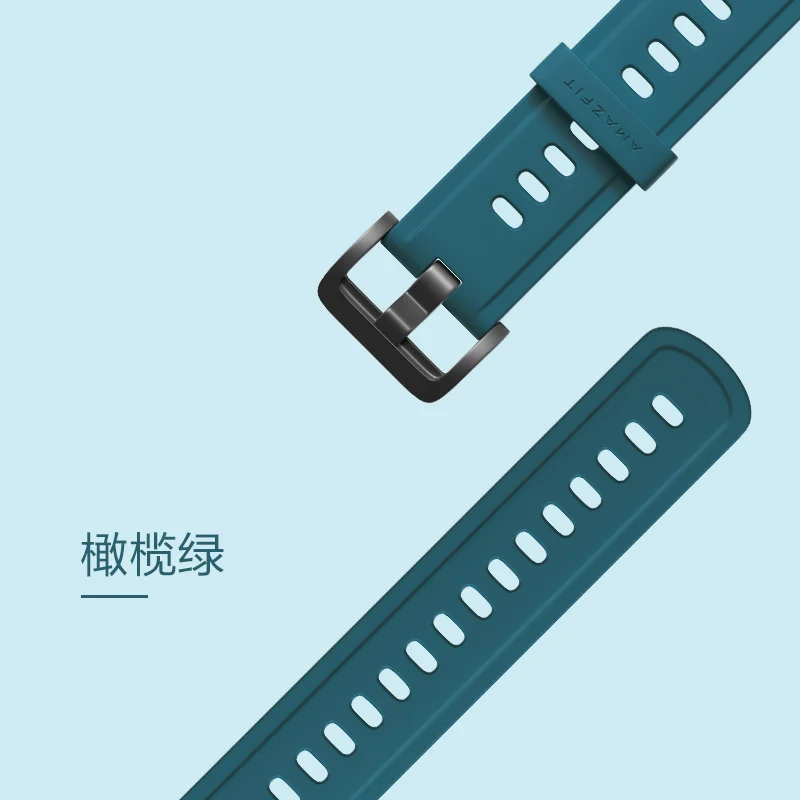Olive Green Ремешок для часов Силиконовый цветной браслет для Xiaomi Huami Amazfit GTR(47 мм и 42 мм) умные спортивные часы 2 2S& Bip Lite - Цвет: Olive Green