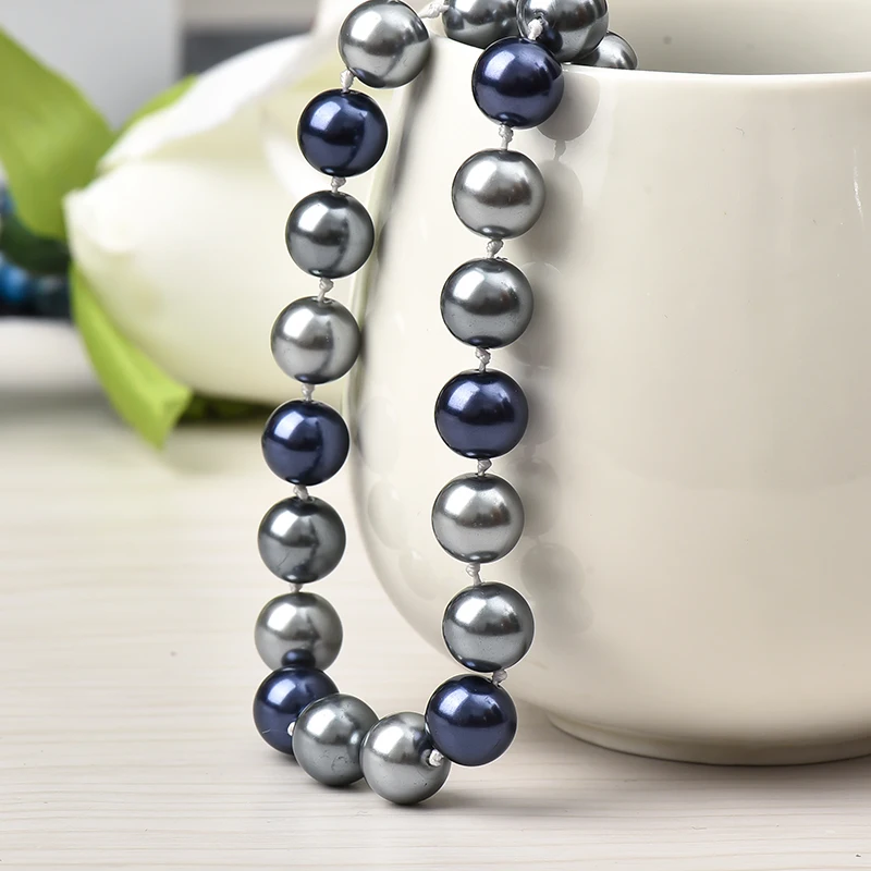 Жемчужное ожерелье с узелком плетеная цепочка для свитера разноцветное из