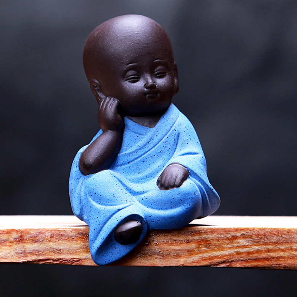 Cute Ceramic Mini Monk Buddha Statue Sculpture Figurine Craft Home Desktop Decoration | Дом и сад